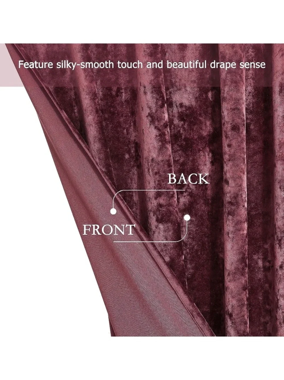 Burgundy Velvet Window Curtain Panel set